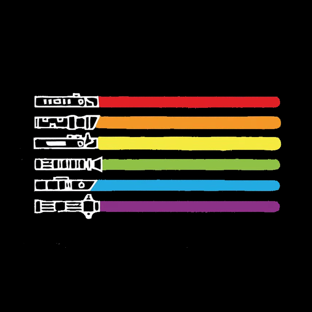 Rainbow Lightsaber V-Neck Classic T-Shirt