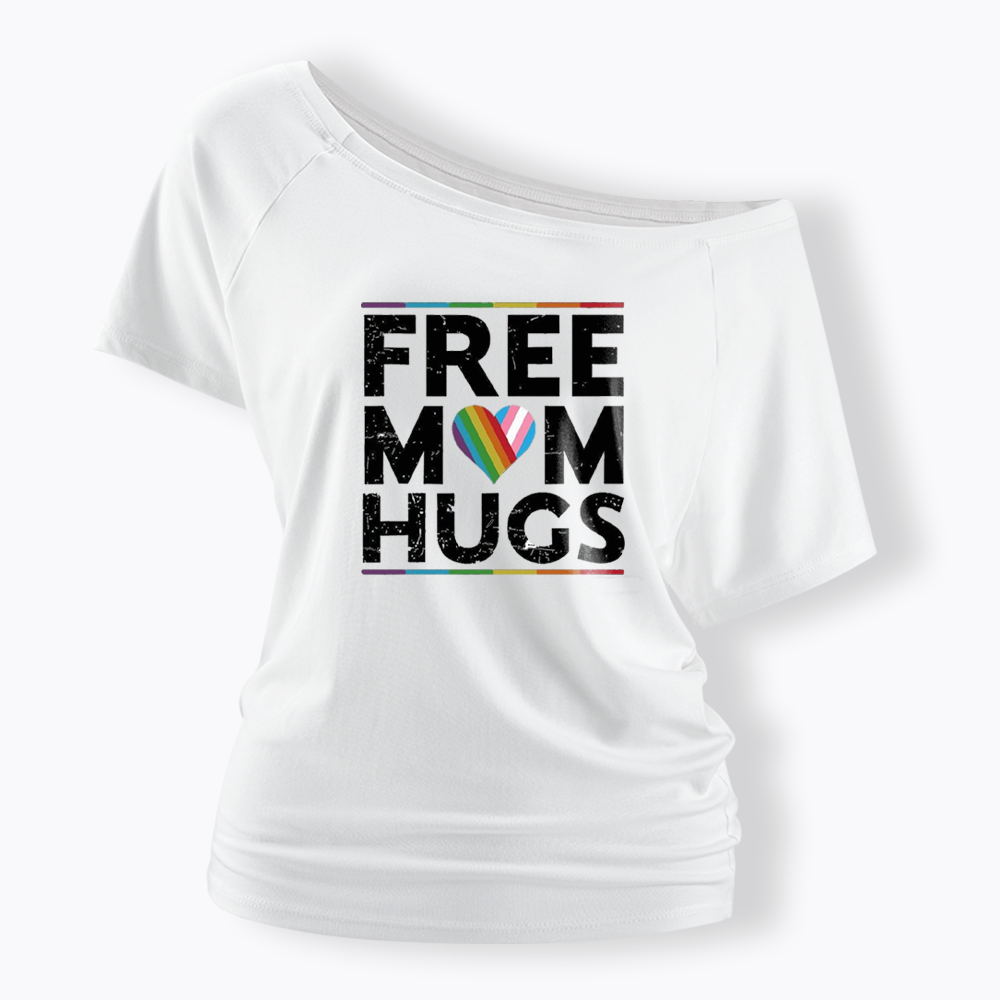 Free Mom Hugs Off Shoulder T-shirt