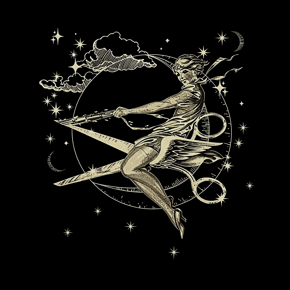 Scissors Witch Lesbian Washed T-Shirt