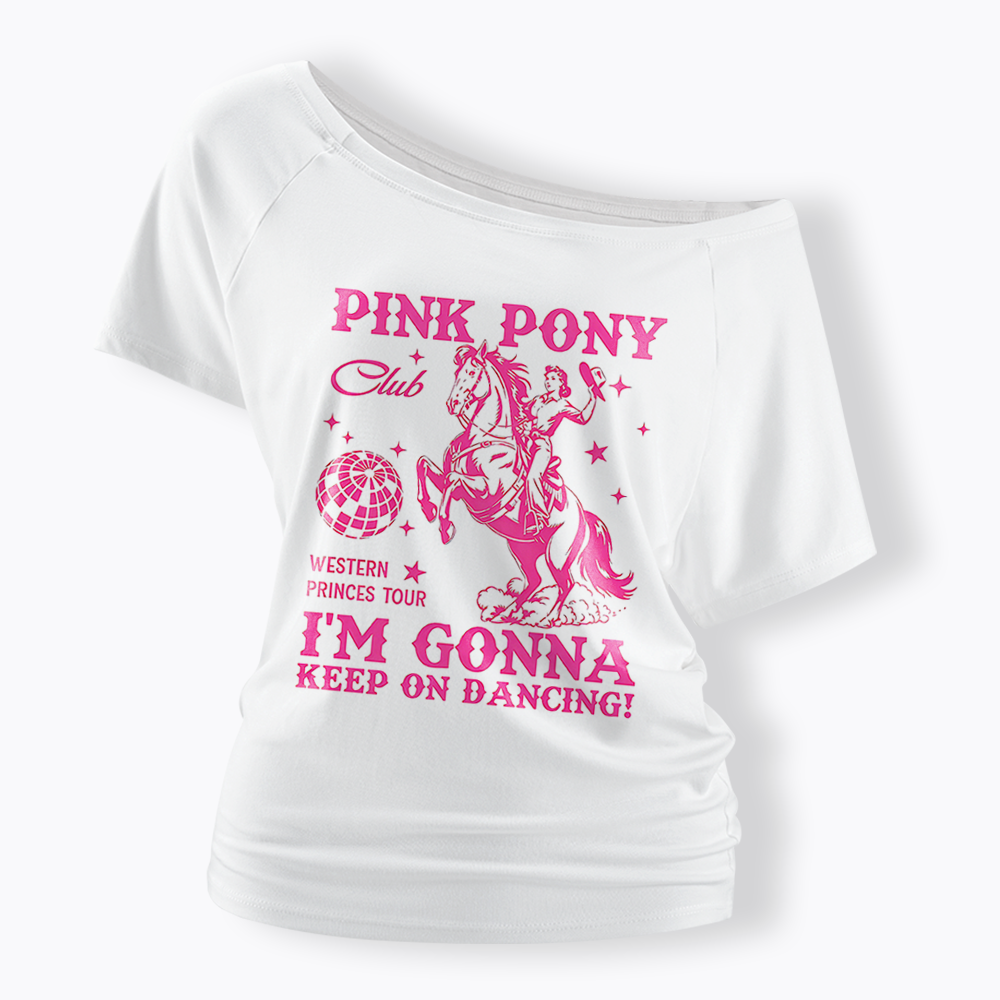 Pink Pony Club Off Shoulder T-shirt