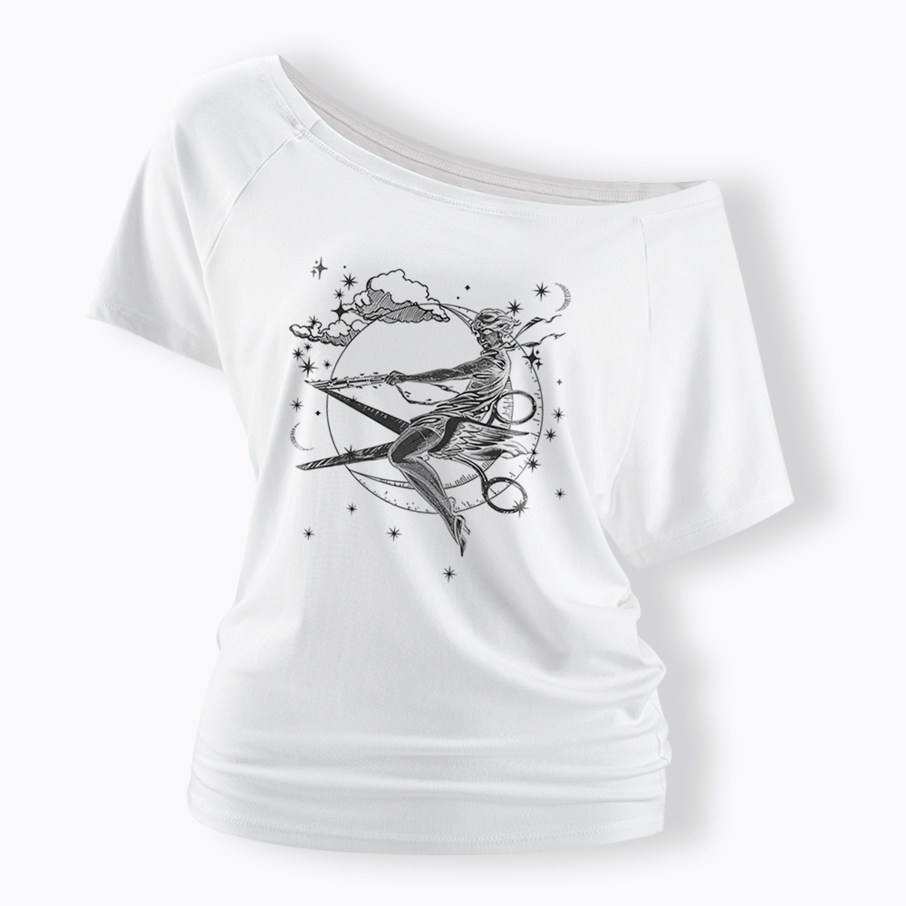 Scissors Witch Lesbian Off Shoulder T-shirt