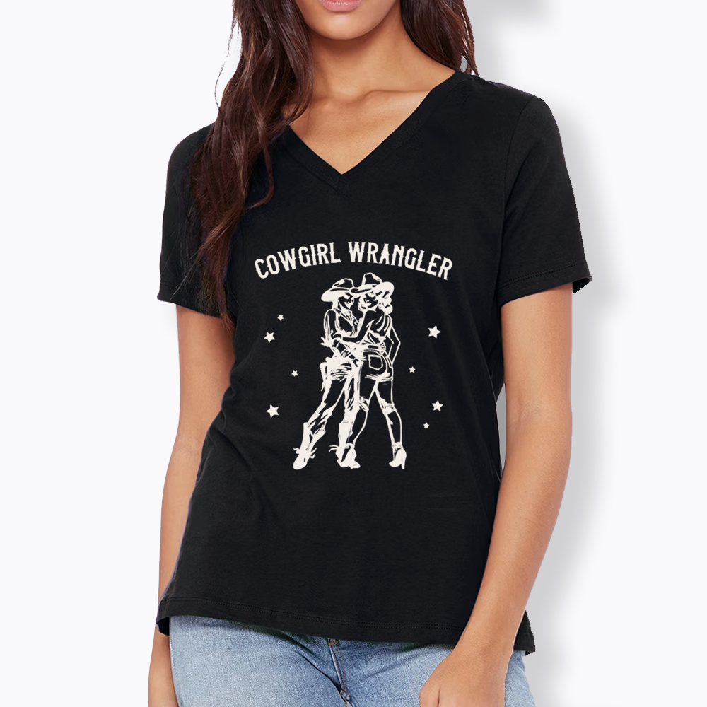 Gay Cowgirl V-Neck Classic T-Shirt