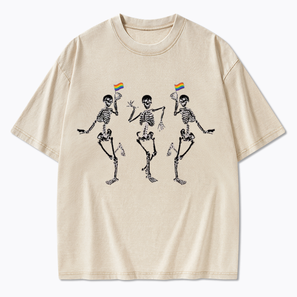 pride dancing skeleton Washed T-Shirt