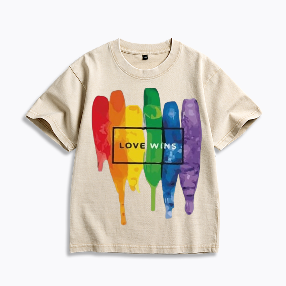 Love Wins Kids Washed T-Shirt