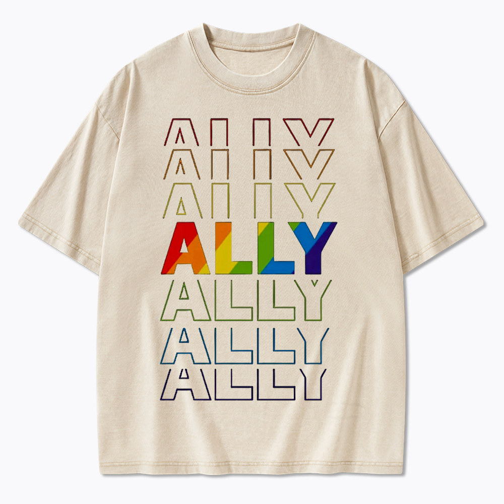 Pride Gift For Ally Washed T-Shirt