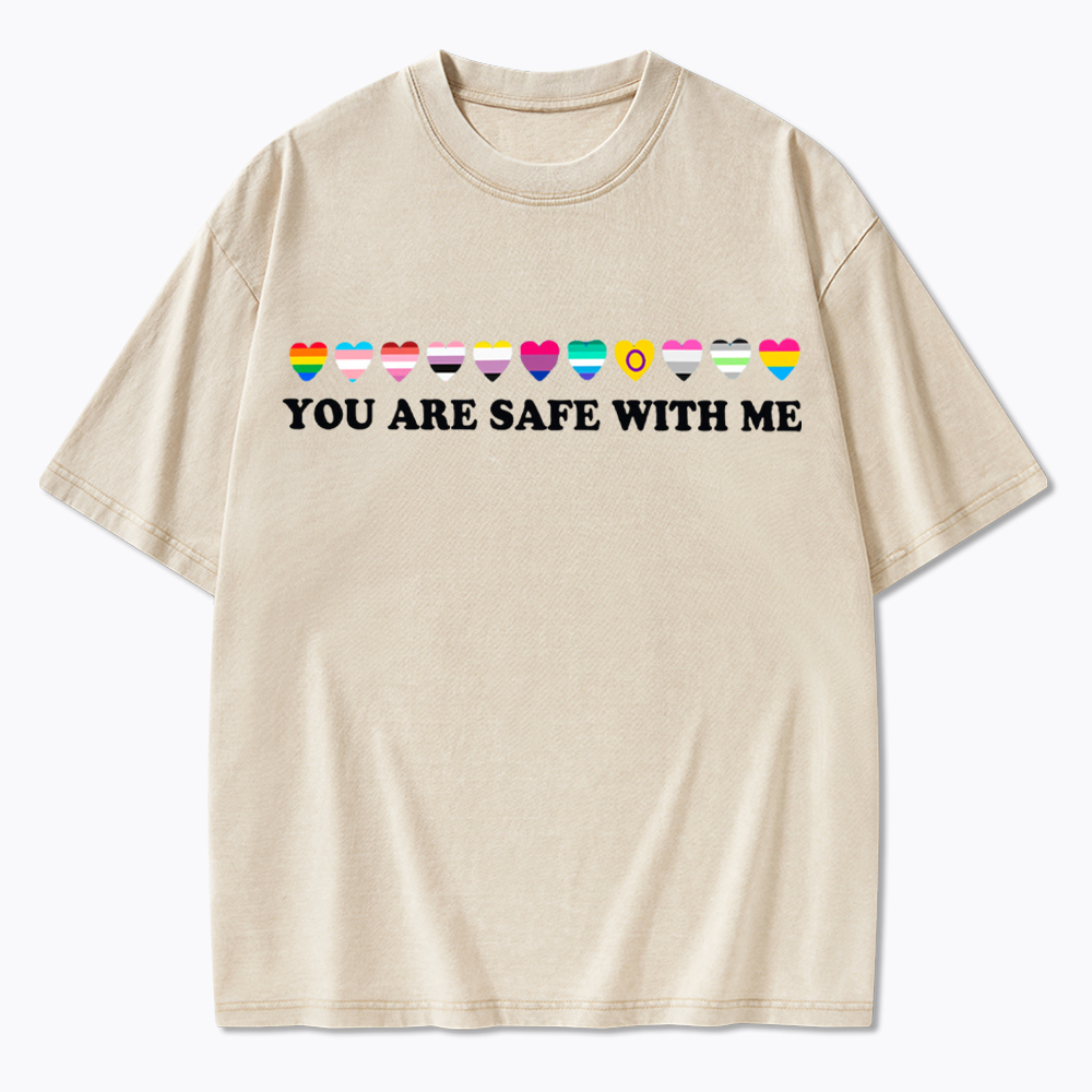 You Are Safe With Me Washed T-Shirt
