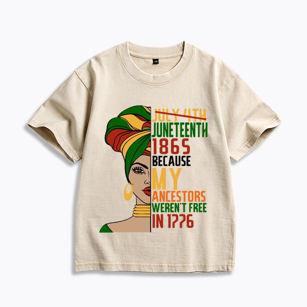 Juneteenth 1865 Because My Ancestors Weren't Free In 1776 Kids Washed T-Shirt