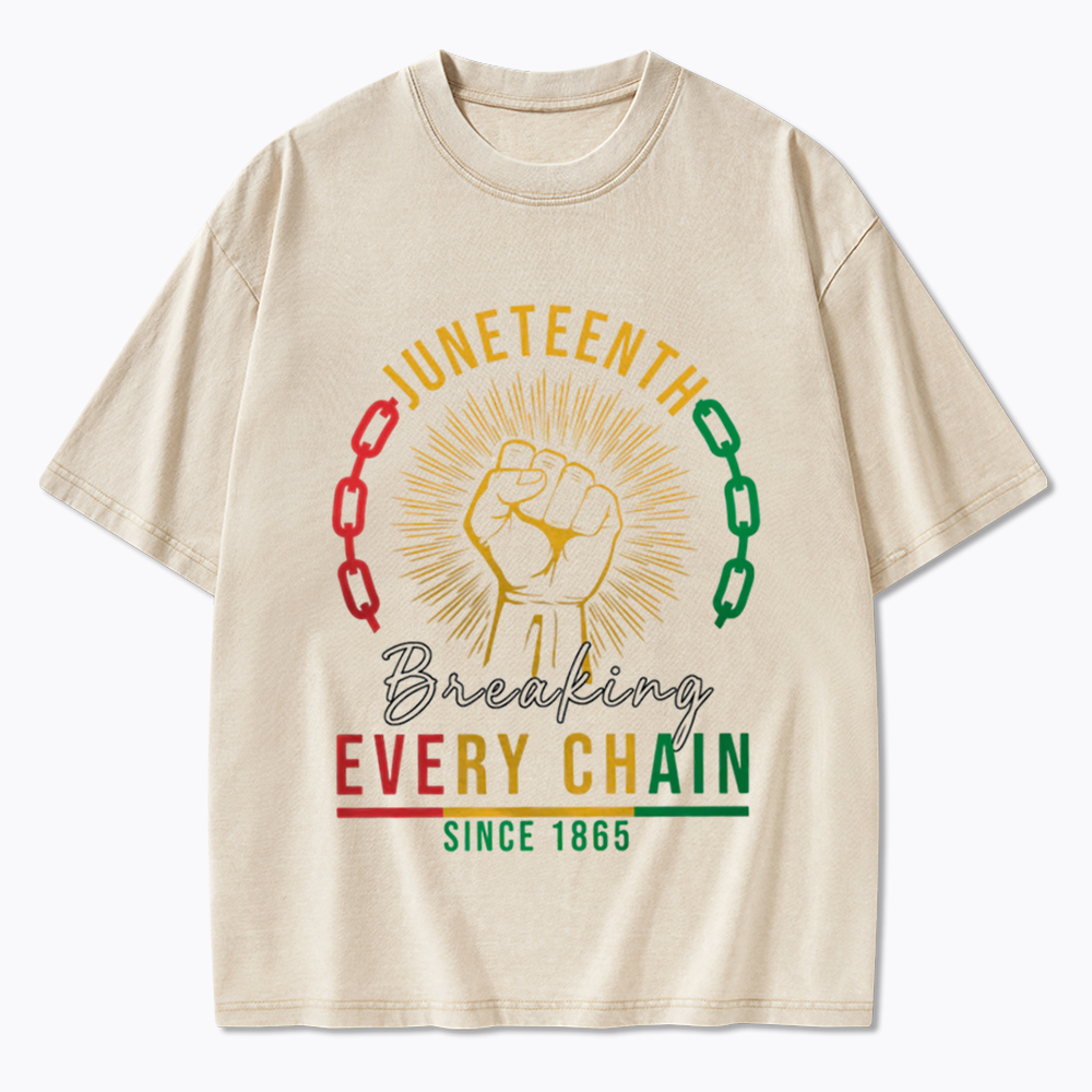 Breaking Every Chain Juneteenth Washed T-Shirt