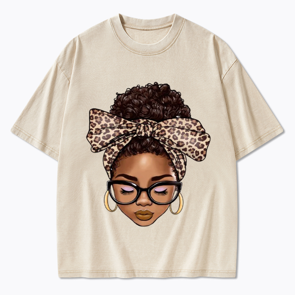 Black Woman Juneteenth Washed T-Shirt