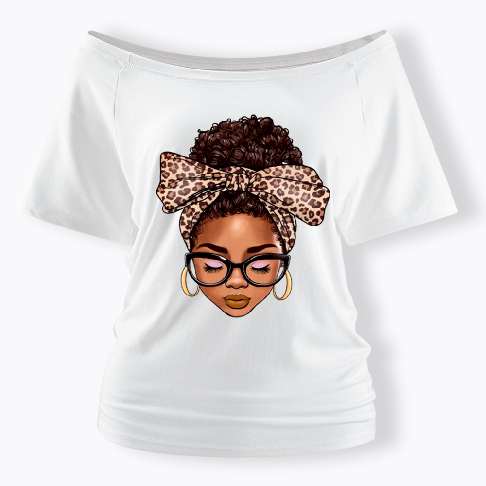 Black Woman Juneteenth Off Shoulder T-shirt
