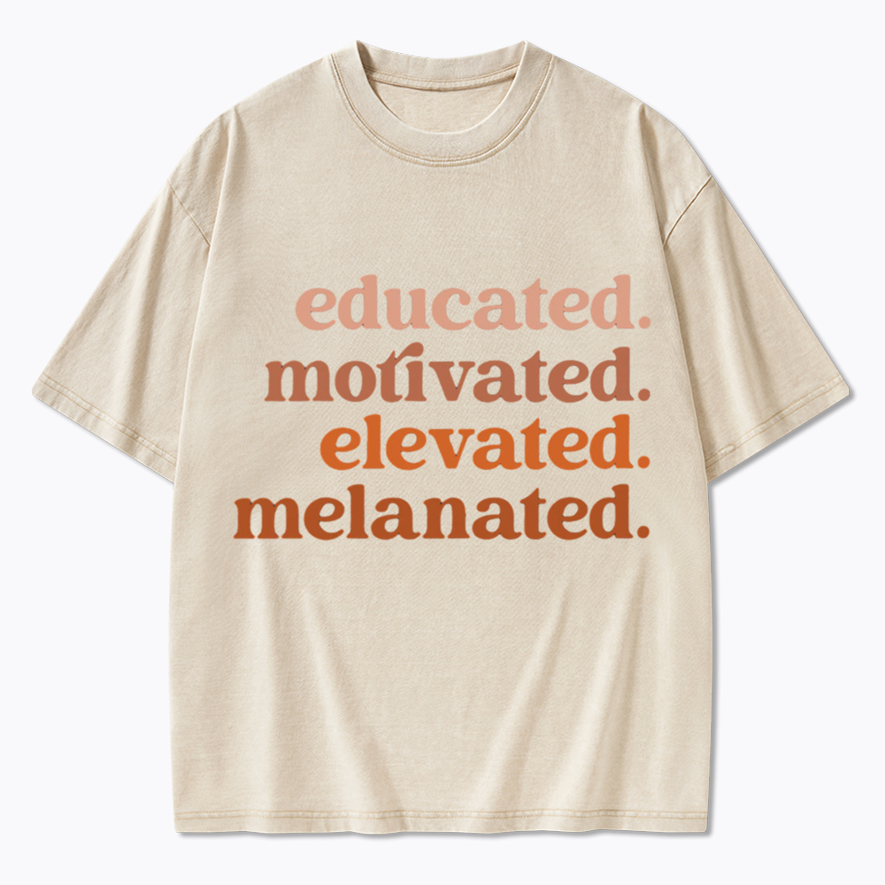 Educated Motivated Melanated Washed T-Shirt