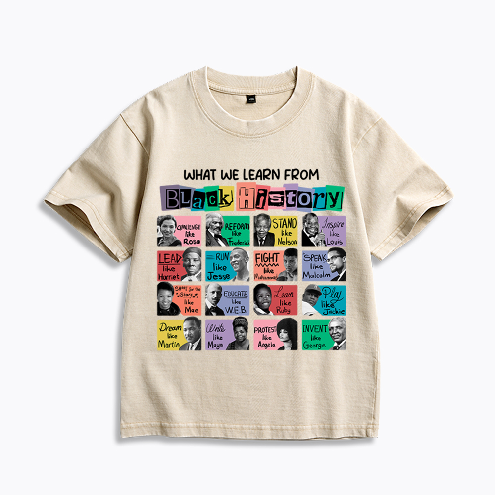 What We Learn From Black History Kids Washed T-Shirt
