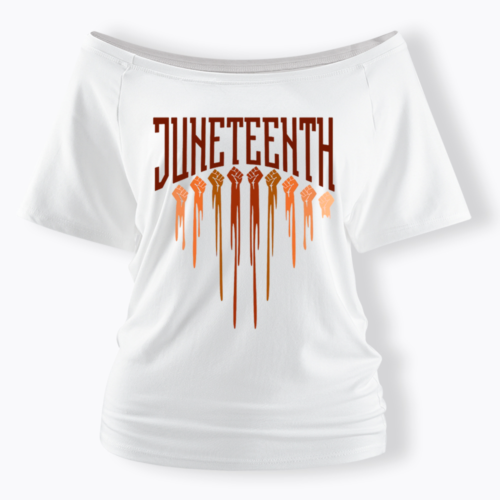 Different Races Skin Juneteenth Off Shoulder T-shirt