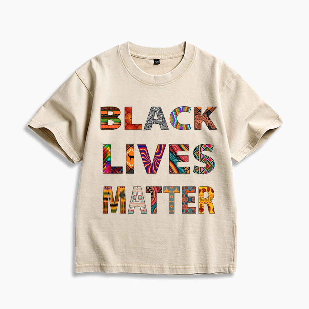 Black Lives Matter Diversity Kids Washed T-Shirt
