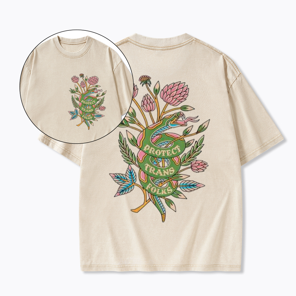 Protect Trans Folks Washed T-Shirt