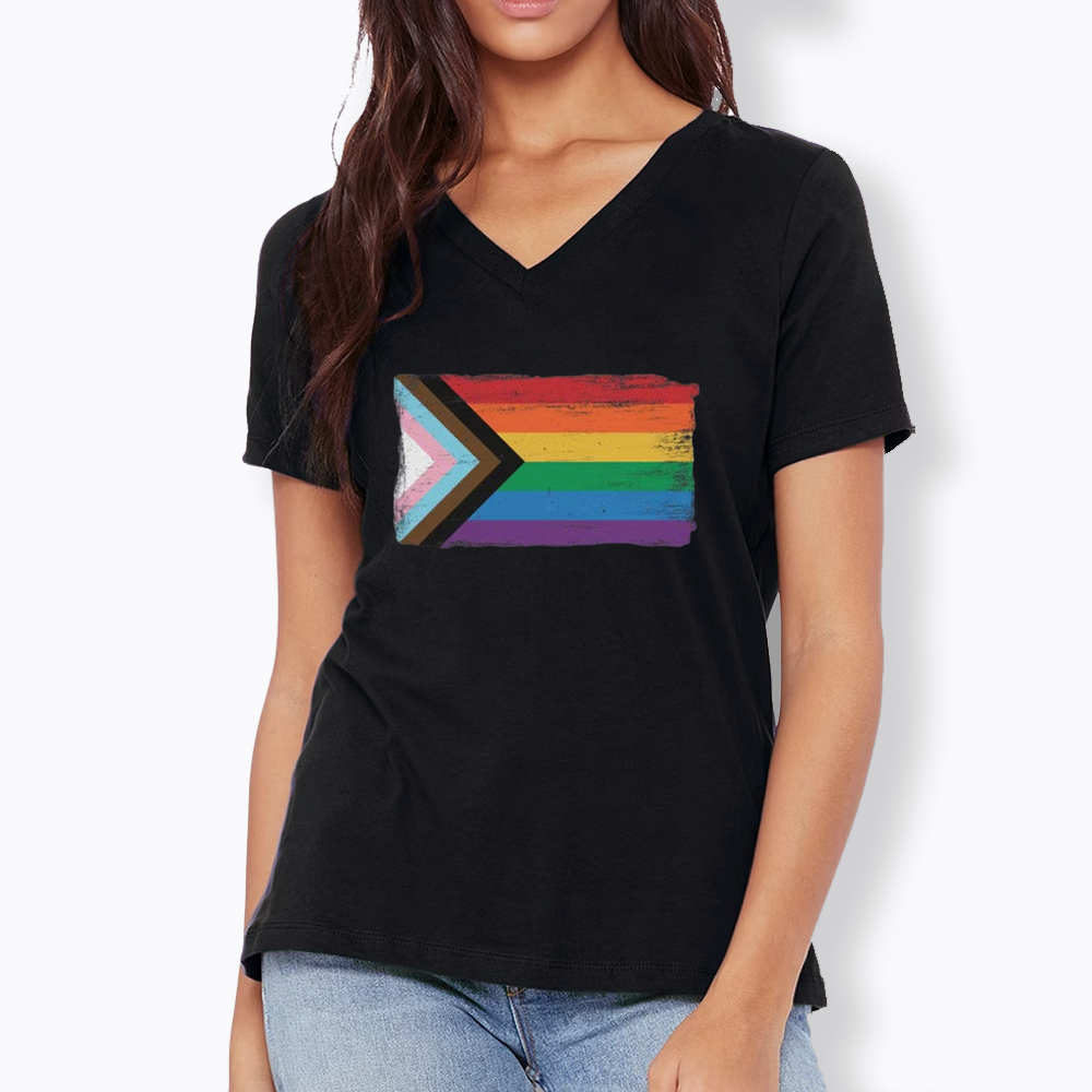 Progress Pride Flag V-Neck Classic T-Shirt