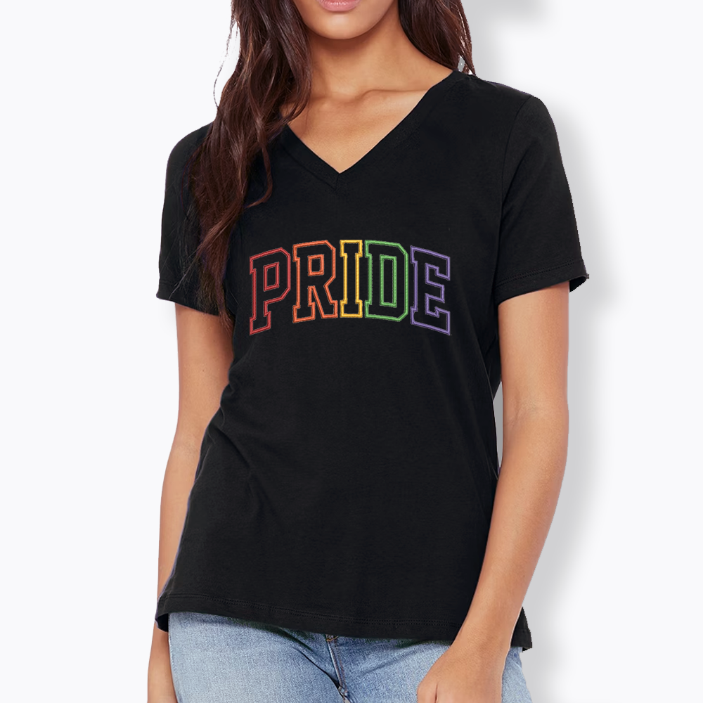 Embroidered Pride V-Neck Classic T-Shirt