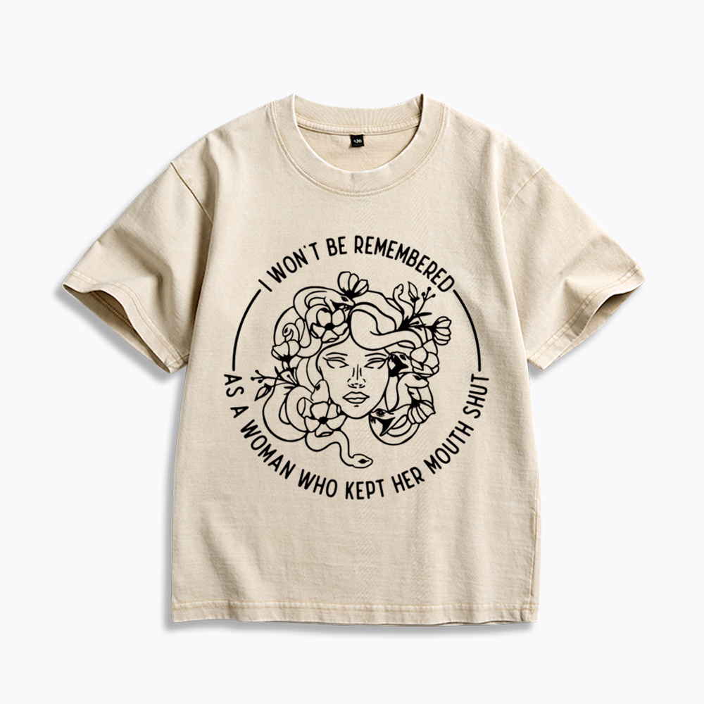 Feminist I Won't Be Remembered As A Woman Who Kept My Mouth Shut Kids Washed T-Shirt