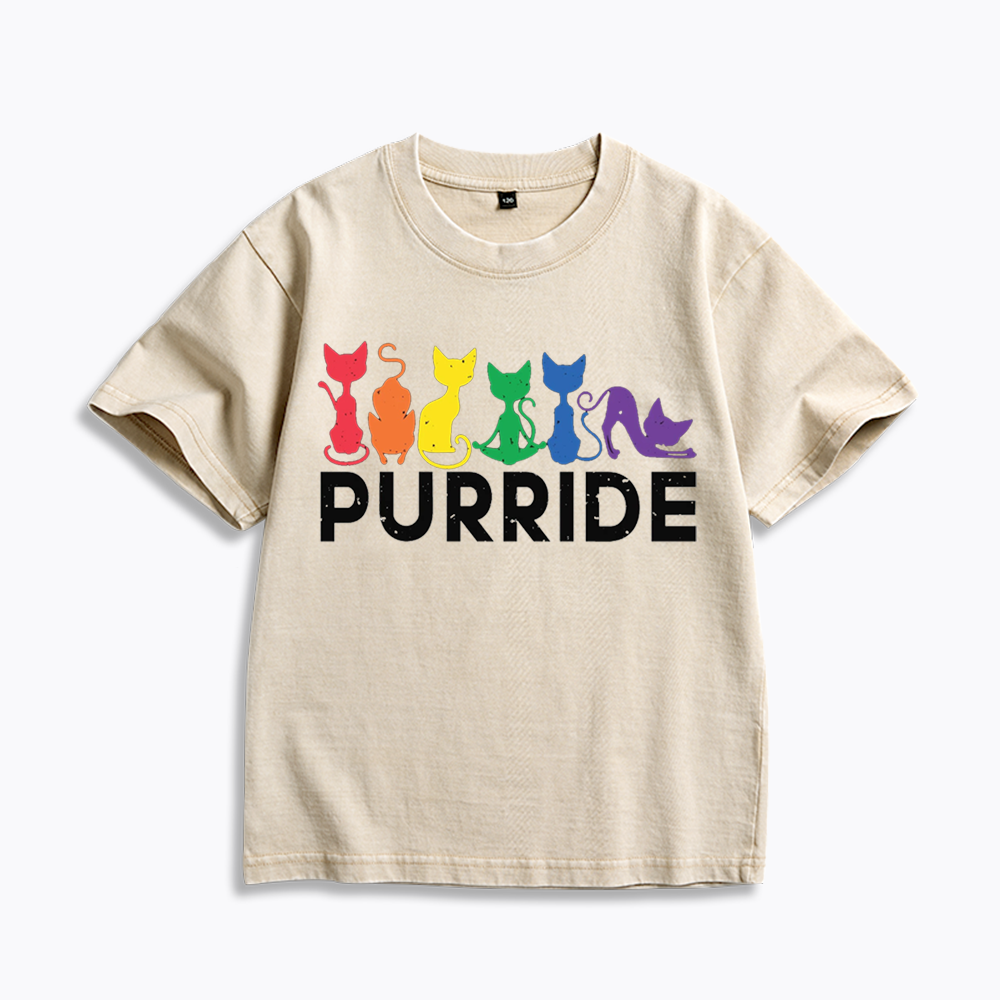 Purride Cat Kids Washed T-Shirt 