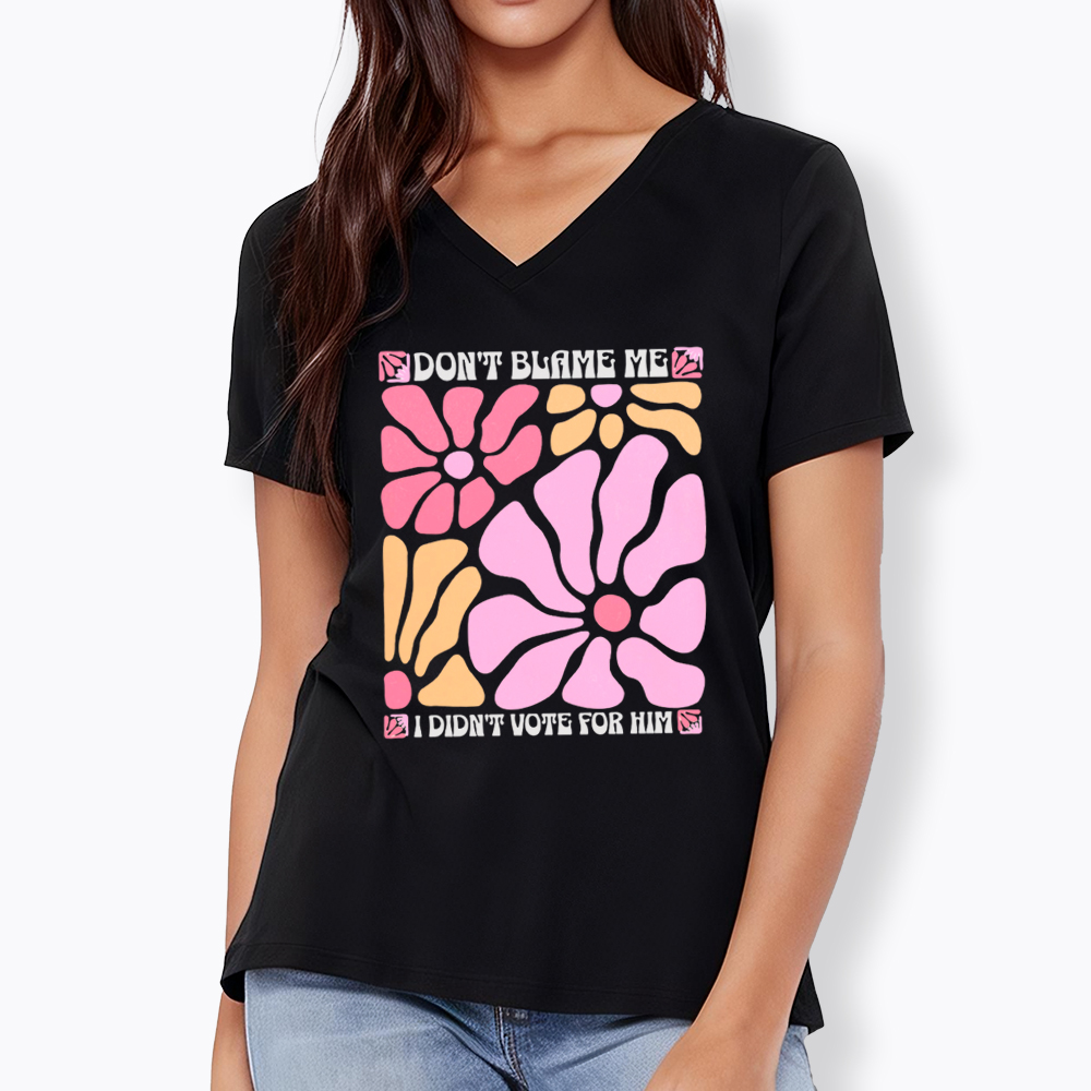 I Didn't Vote For Him Wildflowers V-Neck Classic T-Shirt