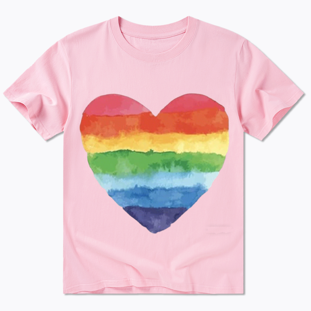 Watercolor Rainbow Heart Classic T-Shirt