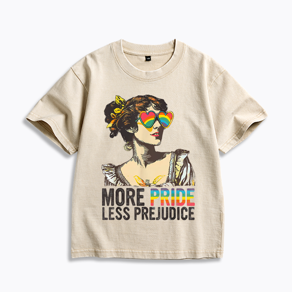 More Pride Less Prejudice Kids Washed T-Shirt 