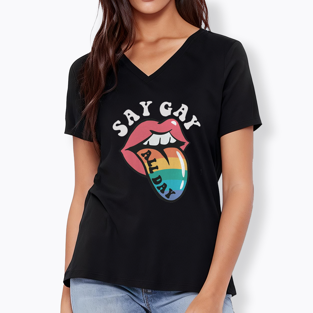 Cute Pride V-Neck Classic T-Shirt
