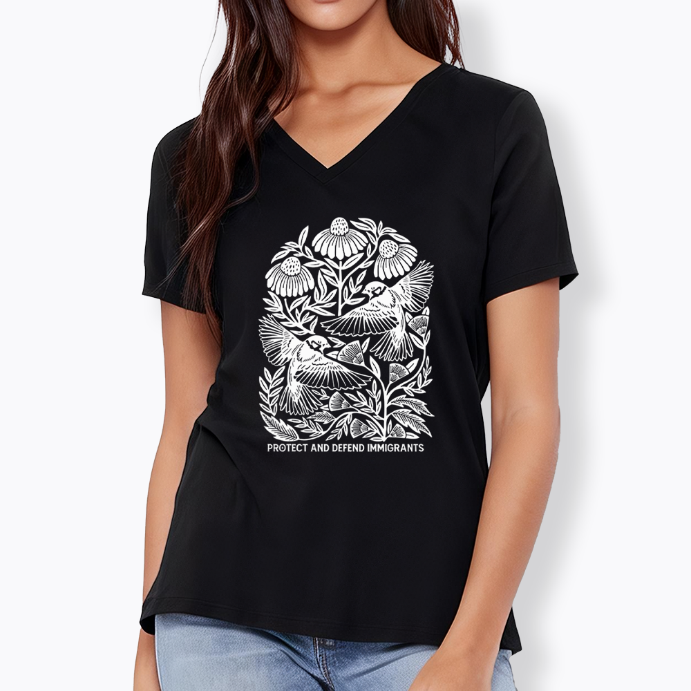 Protect and Defend Immigrants V-Neck Classic T-Shirts