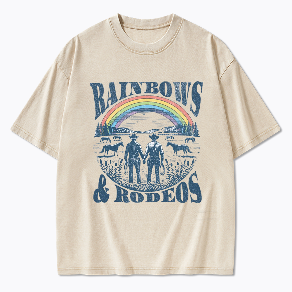 Rainbows Rodeo Washed T-Shirt