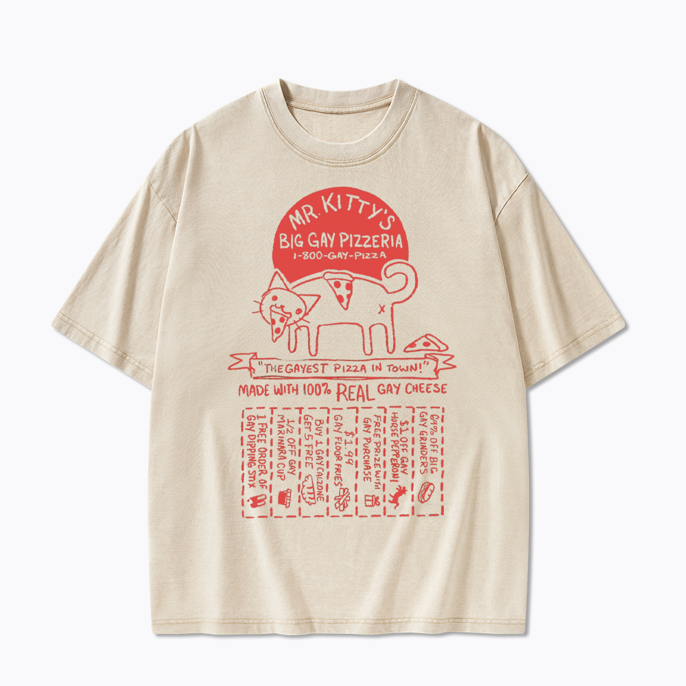 MR. KITTY’S BIG PIZZERIA Washed T-Shirt