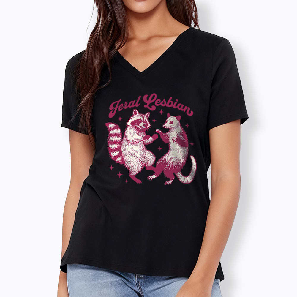 Feral Lesbian V-Neck Classic T-Shirt