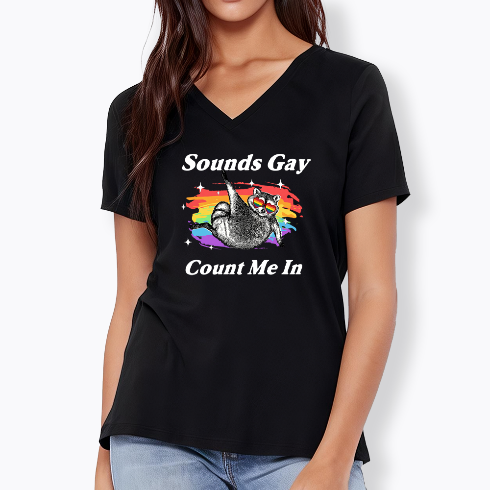 Sounds Gay Raccoon Pride  V-Neck Classic T-Shirt