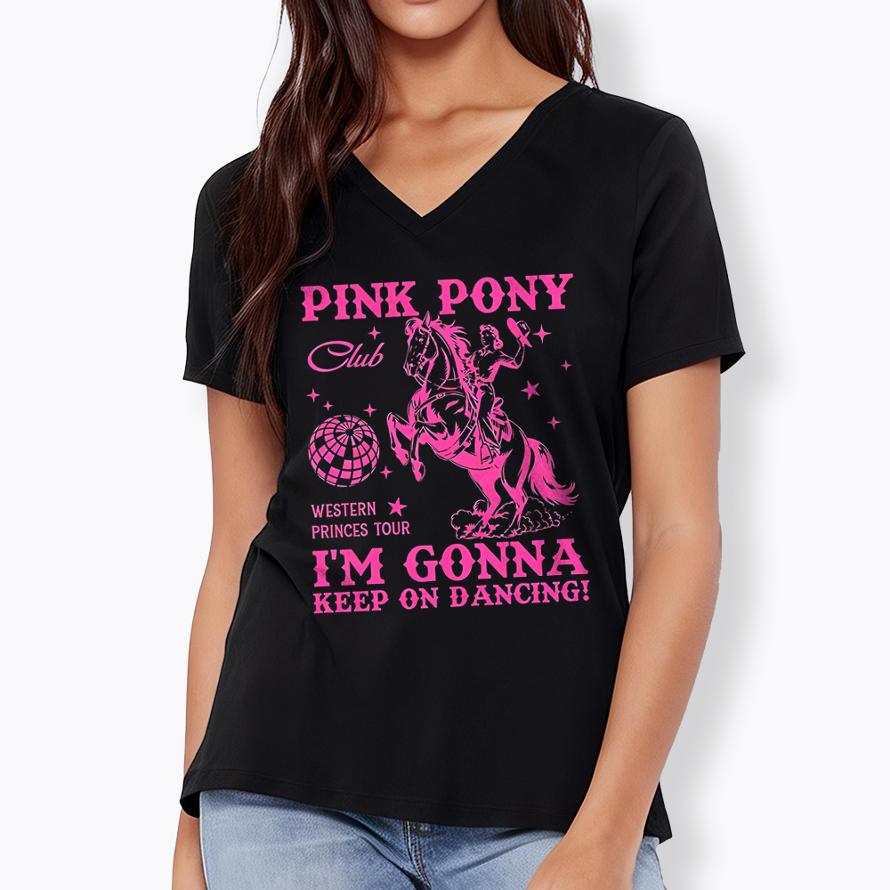 Pink Pony Club V-Neck Classic T-Shirt