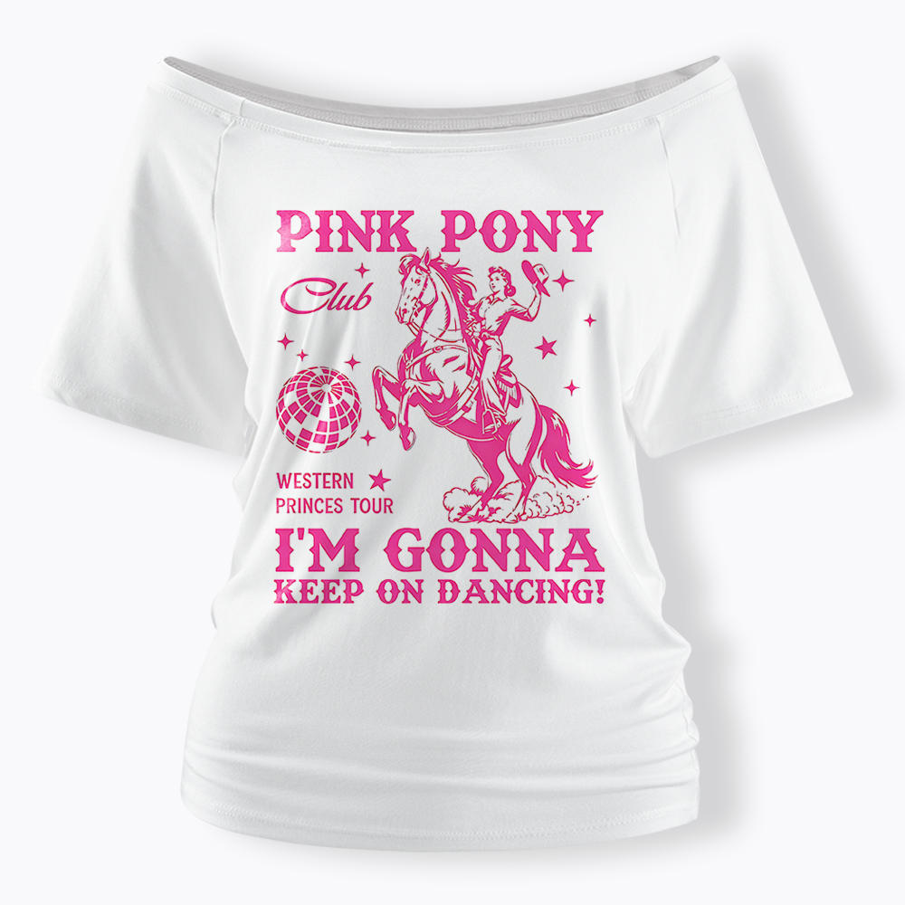 Pink Pony Club Off Shoulder T-shirt