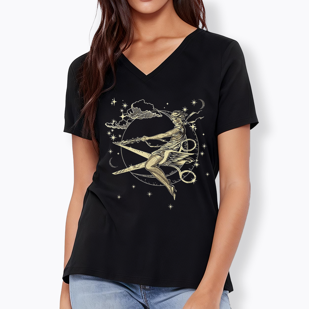 Scissors Witch Lesbian V-Neck Classic T-Shirt