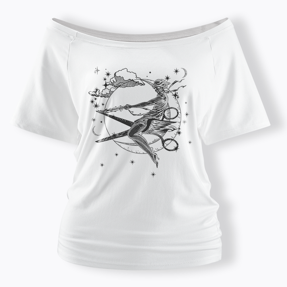 Scissors Witch Lesbian Off Shoulder T-shirt