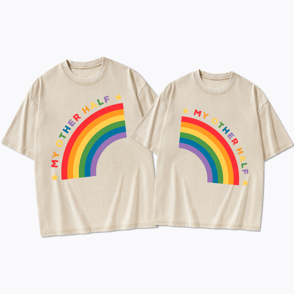 Pride Couple Matching Lesbian Washed T-Shirt