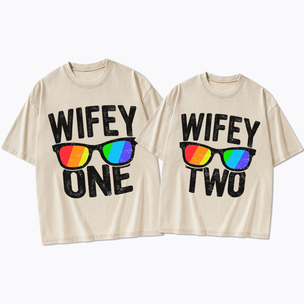 Lesbian Wife Two Wives Washed T-Shirt