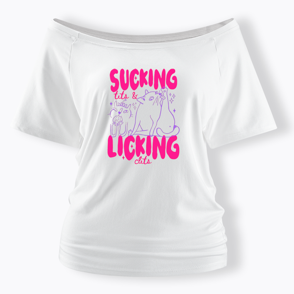 LGBT Lesbian Cat Lover Off Shoulder T-shirt