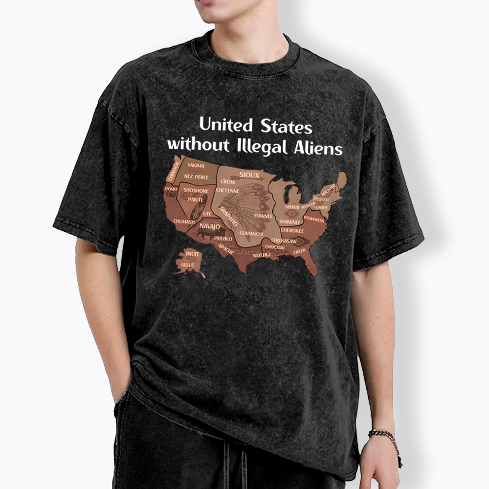 United States Without Illegal Aliens Washed T-Shirt
