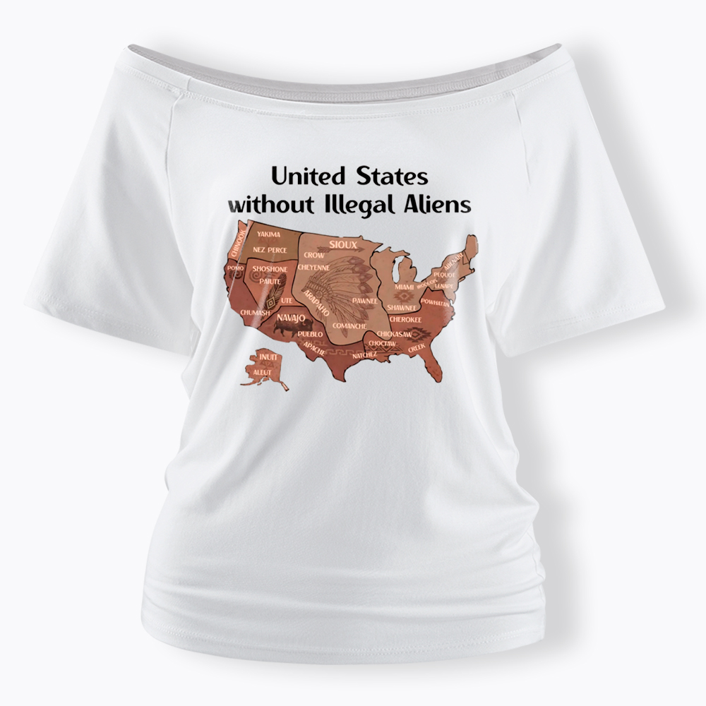 United States Without Illegal Aliens Off Shoulder T-Shirt