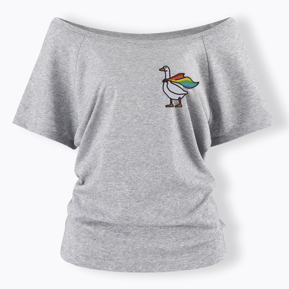 Rainbow Goose LGBTQ Off Shoulder T-shirt