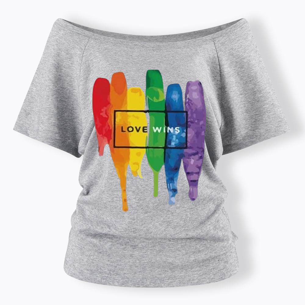 Love Wins Off Shoulder T-shirt