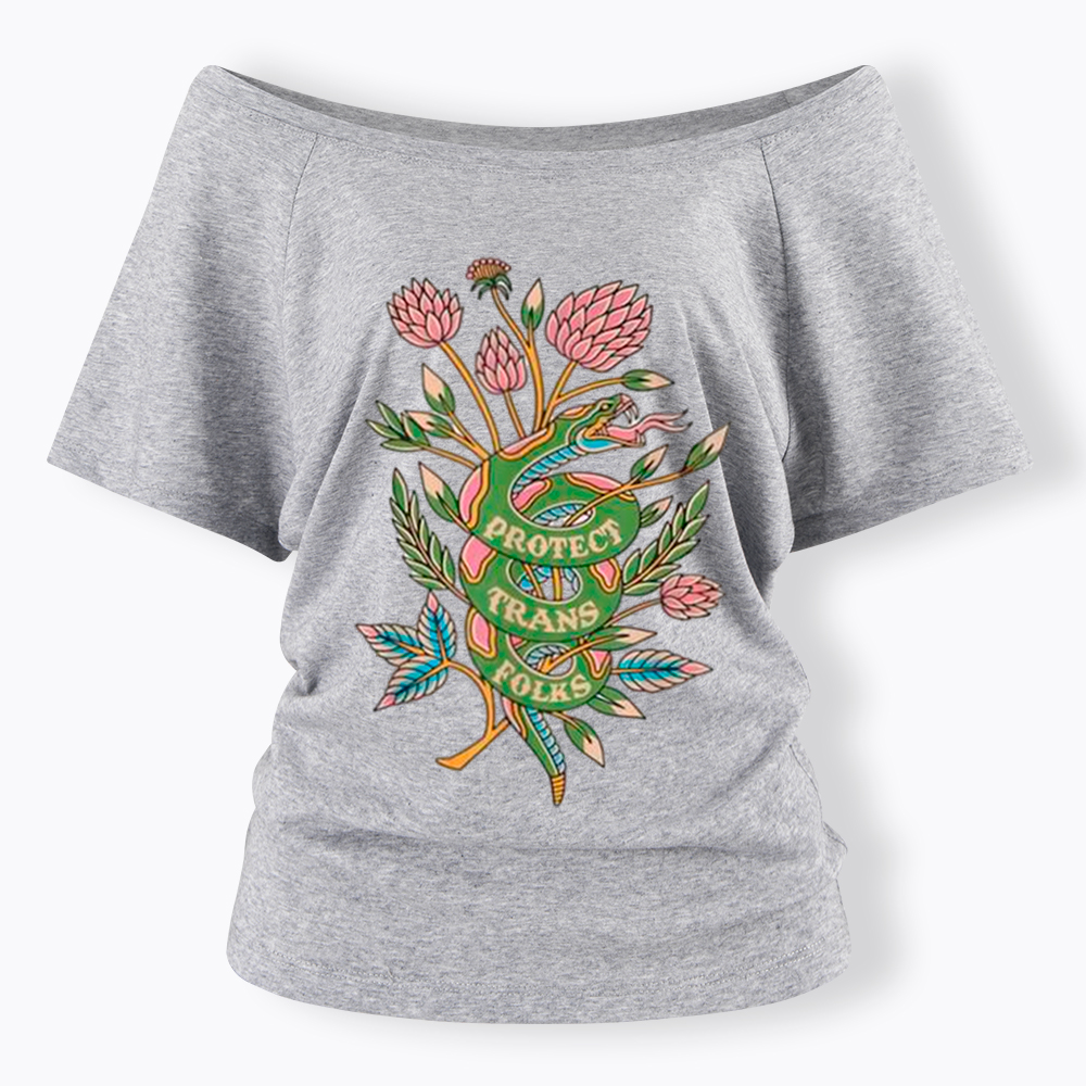 Protect Trans Folks Off Shoulder T-shirt