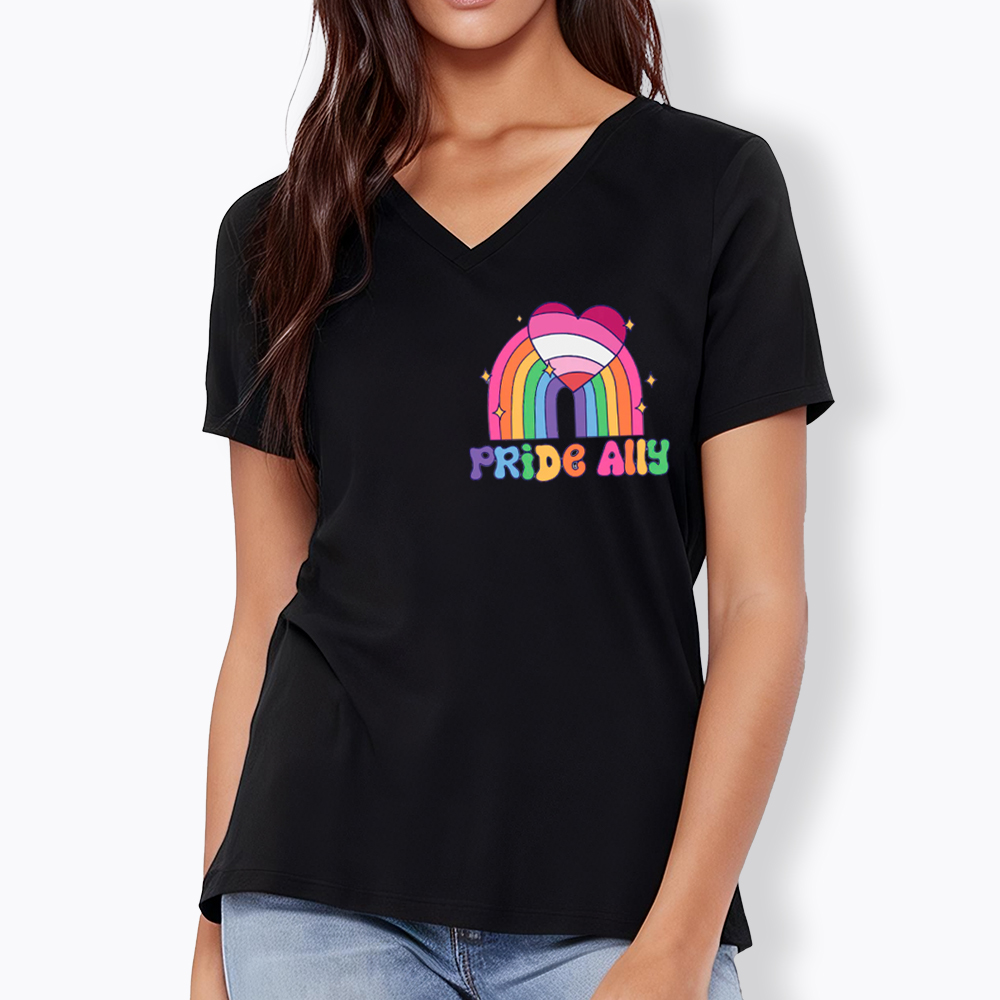 You Are Safe With Me Pride Ally V-Neck Classic T-Shirt
