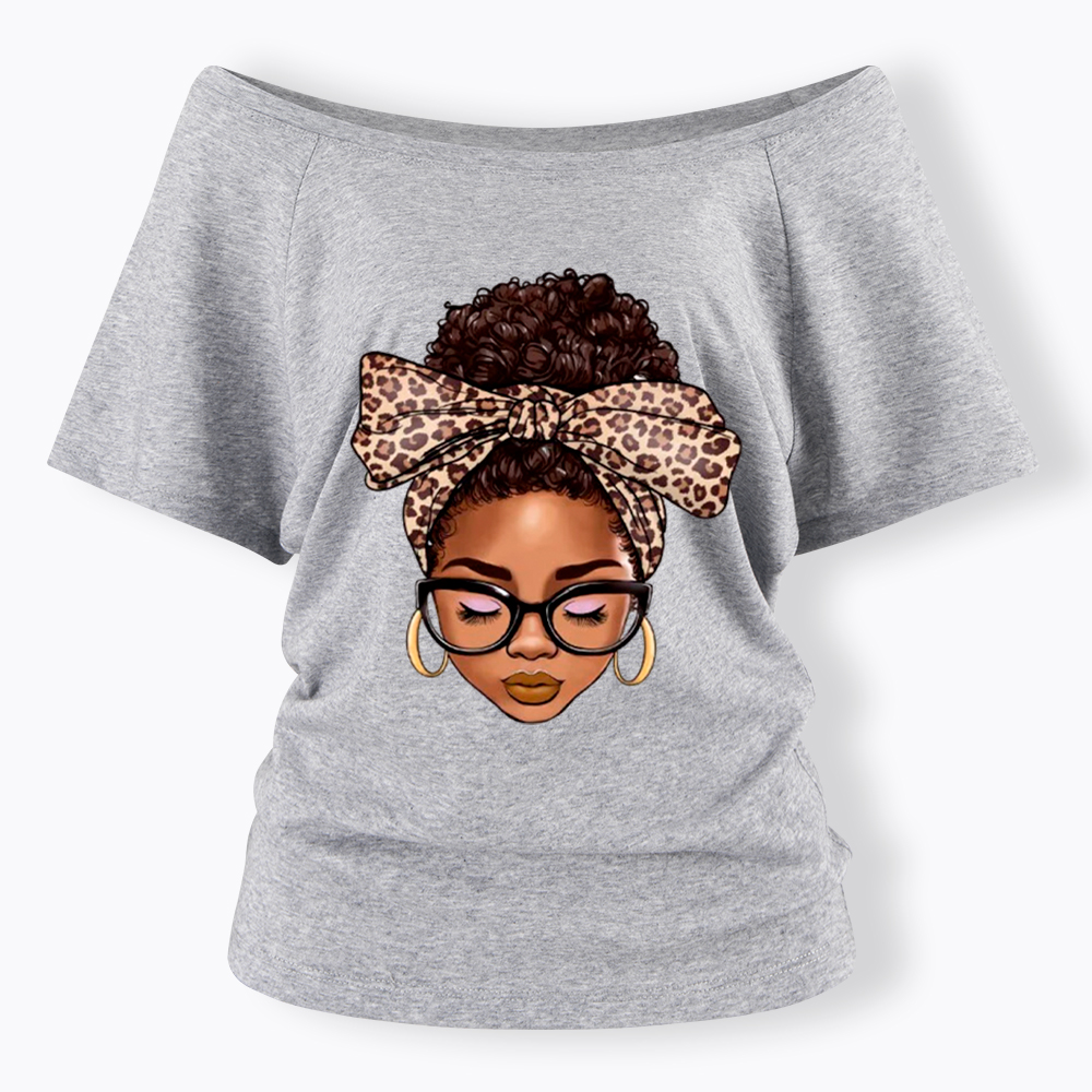 Black Woman Juneteenth Off Shoulder T-shirt