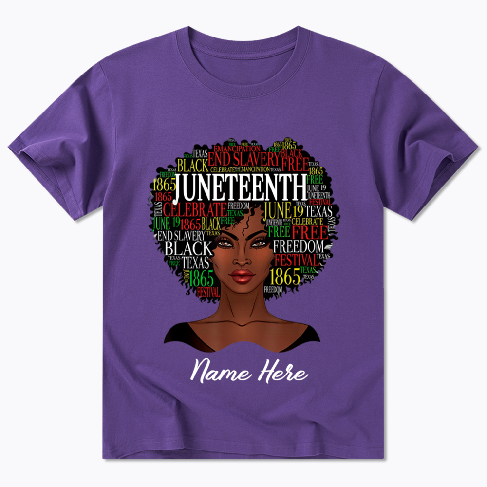 Personalized Juneteenth Black Women Natural Hair Classic T-Shirt