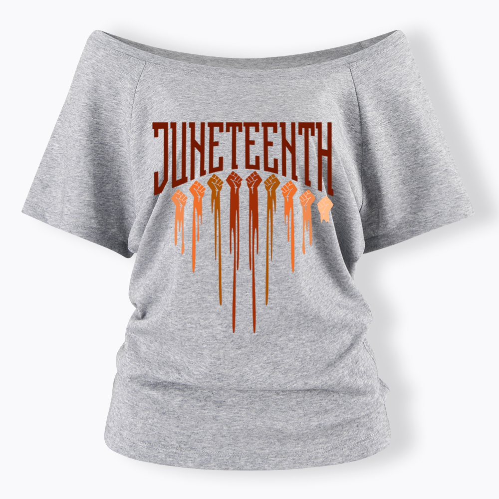 Different Races Skin Juneteenth Off Shoulder T-shirt