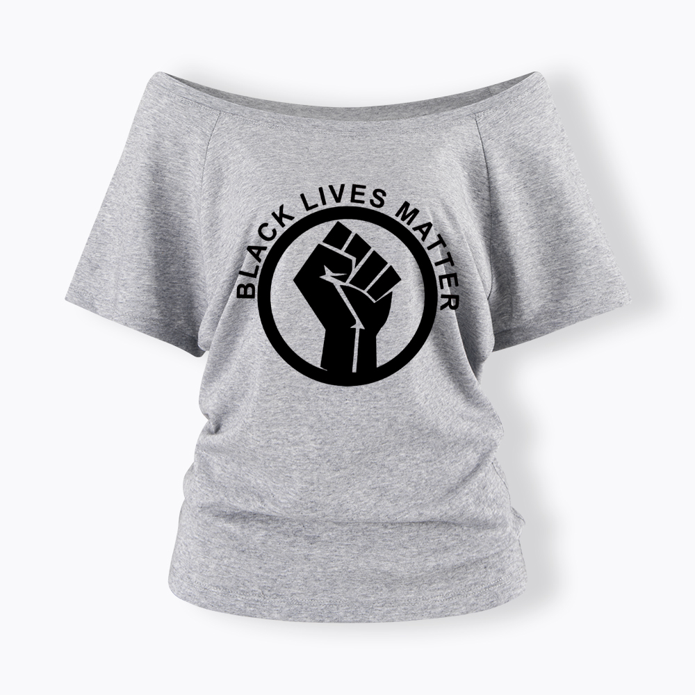 Black Lives Matter Off Shoulder T-shirt