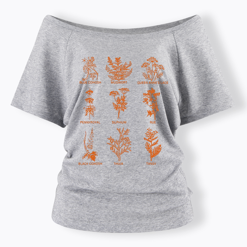 My Body My Choice Abortion Plant Herbs Off Shoulder T-shirt